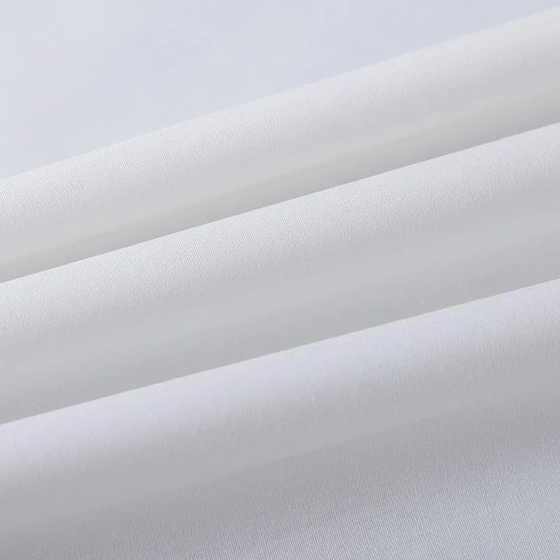 Mx2104 60s T300 Bleached White Combed Compact Cotton Percale Fabric 01