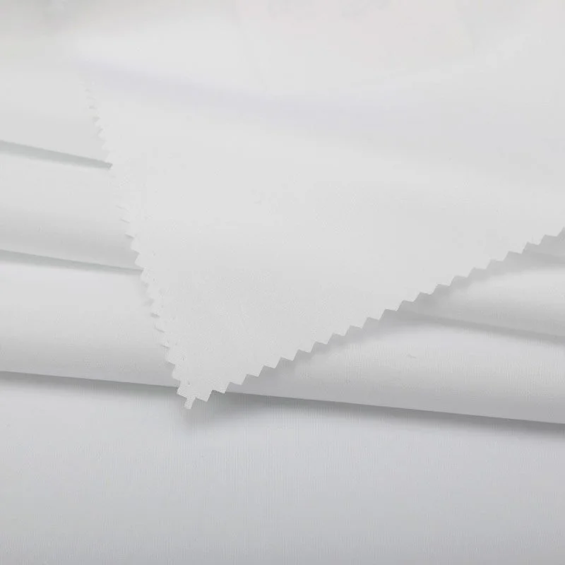 Mx2107 40s T220 Solid White Polycotton Plain Weave Tc Fabric 01