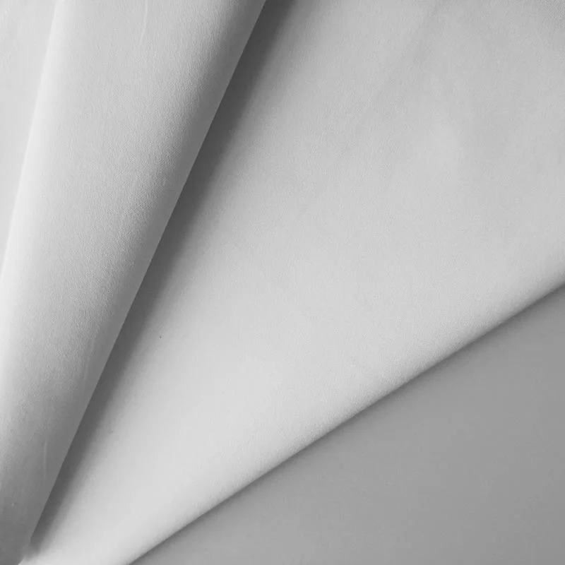 Mx2117 80s T400 Spi Lustrous Pure Cotton Sateen Weave Solid White Fabric 01