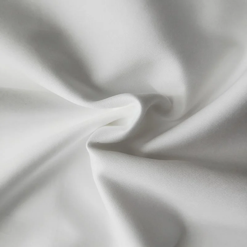 Mx2117 80s T400 Spi Lustrous Pure Cotton Sateen Weave Solid White Fabric 05