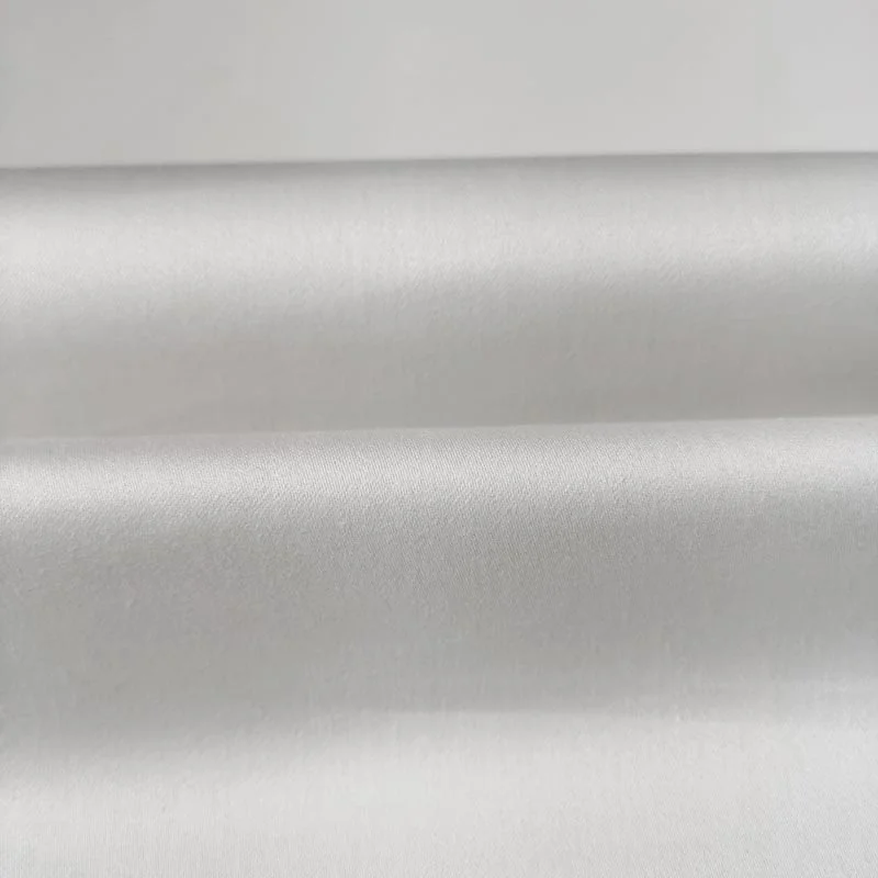 Mx2126 120s 2 Ply T400 Double Pick Insertion White Satin Weave Cotton Fabric 01