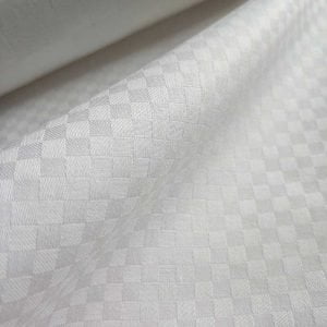 Mx2128 40s T250 Pure Cotton Balanced 5mm Satin Check White Dobby Fabric 01