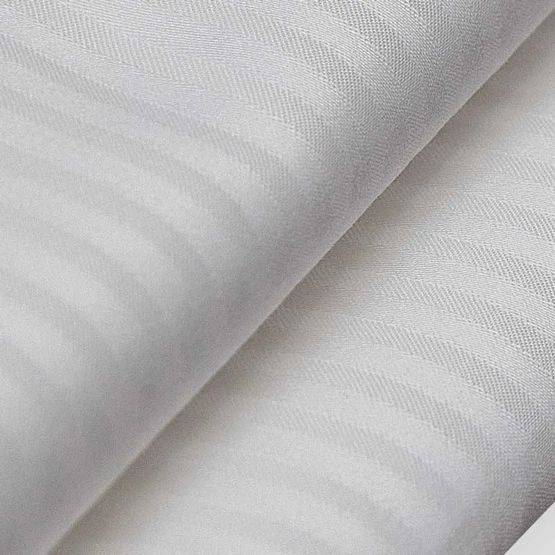Mx2132 40s T250 Repetitive 5mm Narrow Stripes Textured White Cotton Sateen Fabric 04