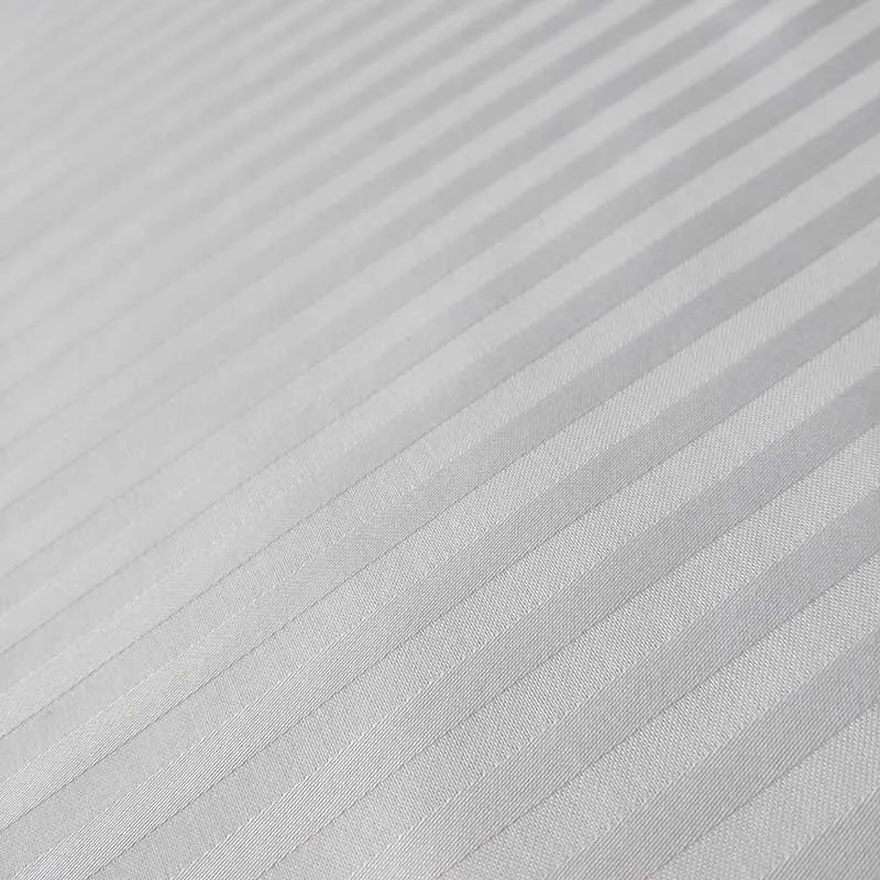 Mx2132 40s T250 Repetitive 5mm Narrow Stripes Textured White Cotton Sateen Fabric 06