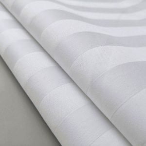 Mx2133 40s T250 White 2cm Satin Stripe Equal Polyester Cotton Mixed Fabric 01