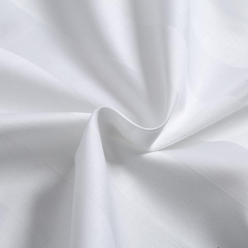 Bleached Pure Cotton 3cm Warp Stripes Sateen Woven Fabric - Maxson Textile