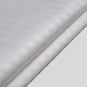 Mx2137 60s by 40s T300 Bleached 1cm Stripes Illusion Pattern Dobby Weave Cotton Fabric 01