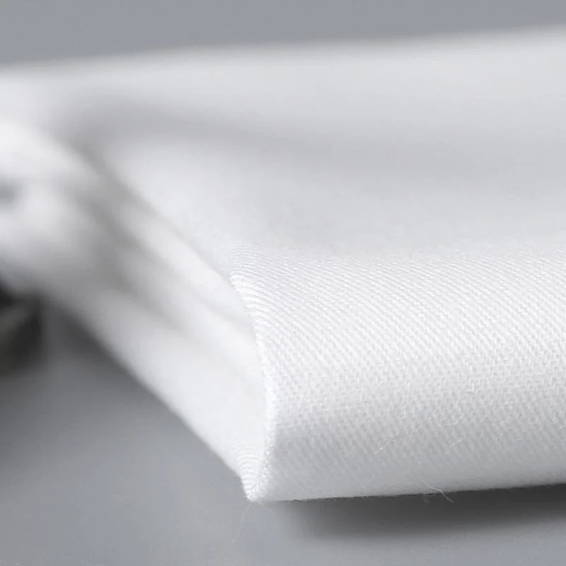 Mx2149 40s T205 Bleached White Diagonal Wale Textured Cotton Twill Fabric 05